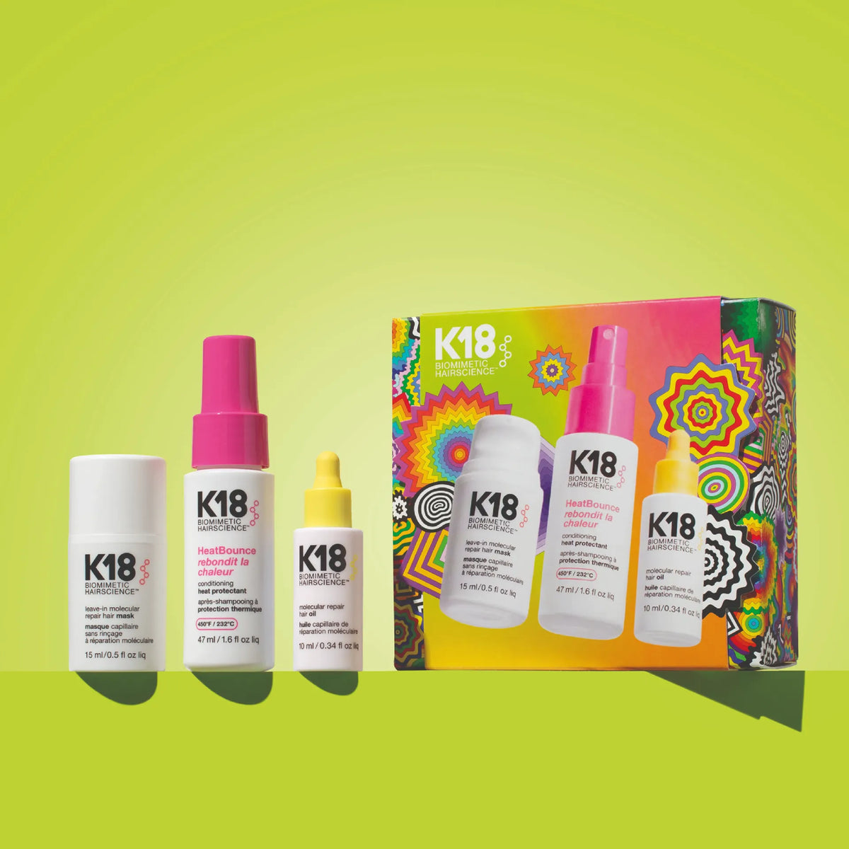 Coffret édition limité : Masque (15ml) + Heat Bounce (47ml) + Huile (10ml)